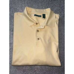 CUBAVERA‎ Mens Yellow Collared Ribbed Short Sleeve Polo Shirt XXL Golf Travel